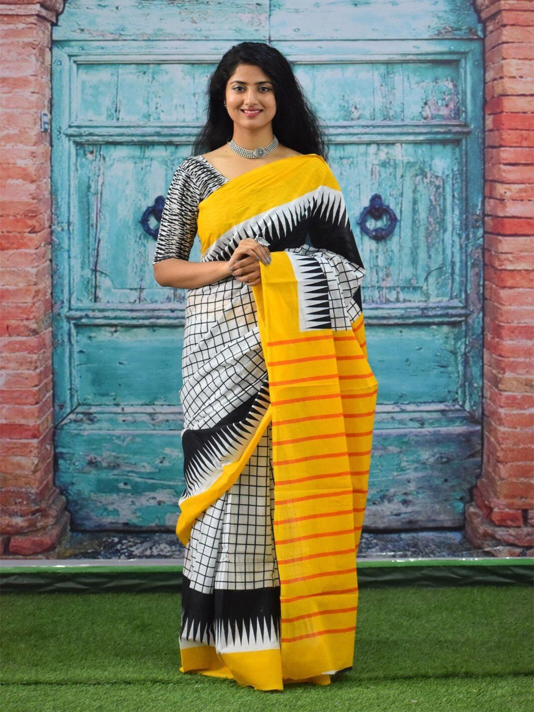 jalther pure cotton block print saree