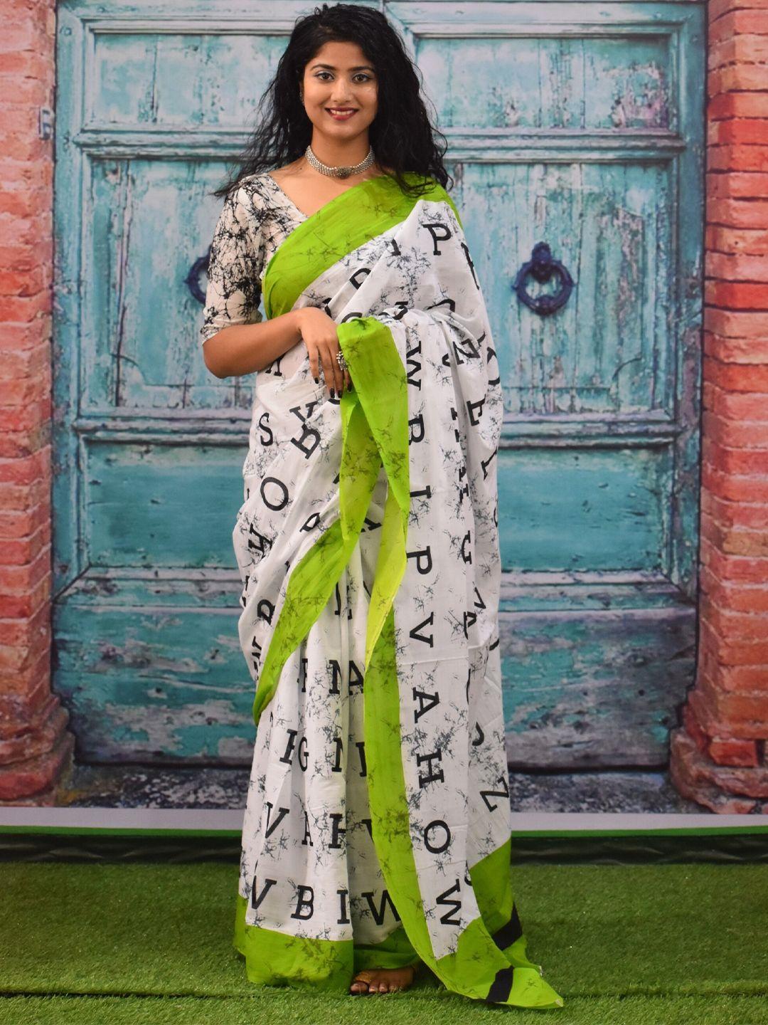 jalther pure cotton block print saree