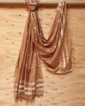 jamdani print handloom woven cotton dupatta