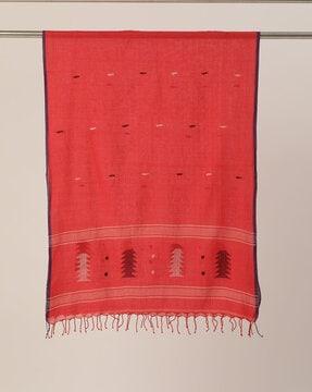 jamdani stole with woven motifs