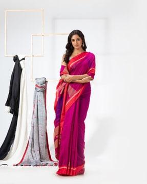 jamdani weave saree with blouse piece