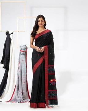 jamdani weave saree with blouse piece