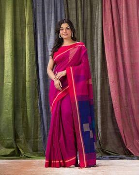 jamdani weave saree with blouse piece