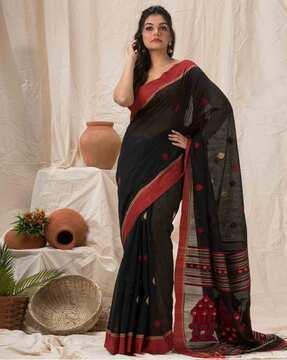 jamdani weave saree with blouse piece