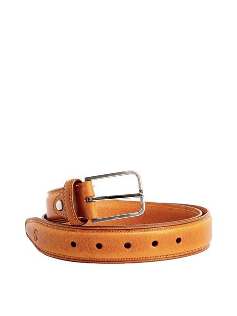 james aston tan leather waist belt for men