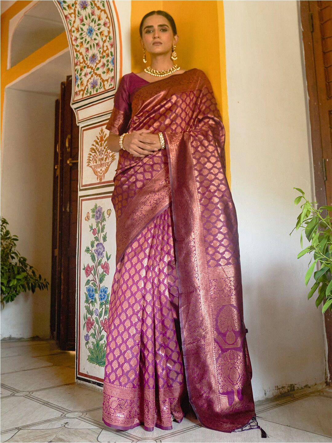 janasya ethnic motif woven design zari banarasi saree