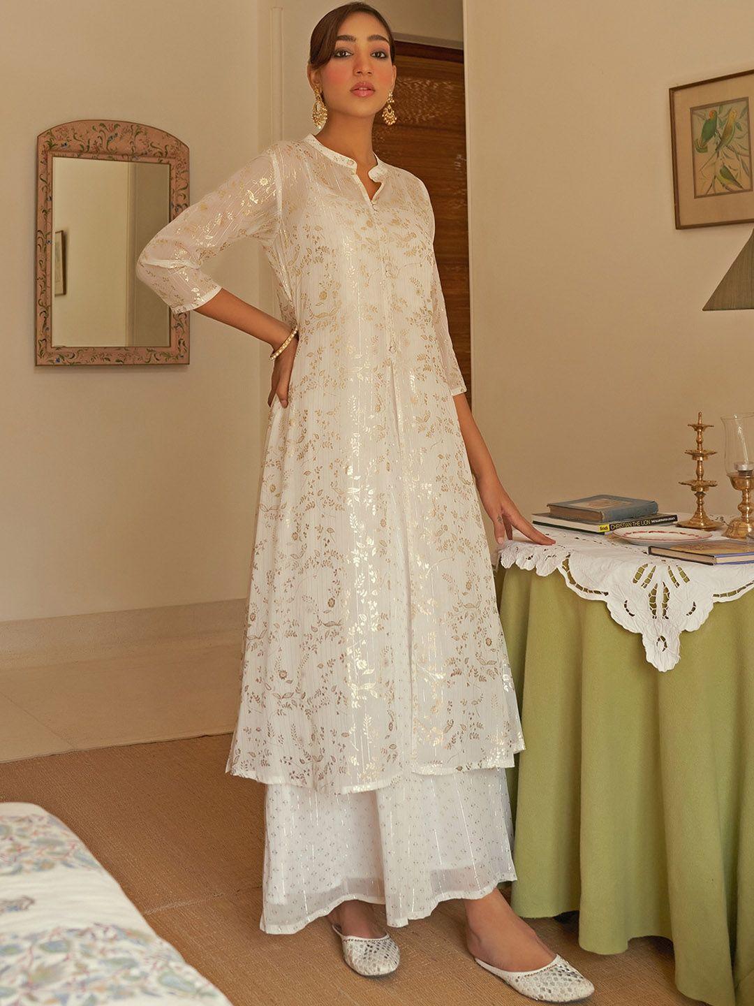 janasya ethnic motifs embroidered gotta patti kurta