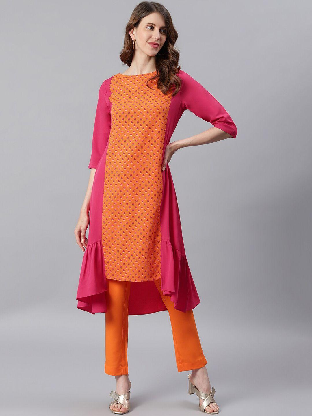 janasya floral printed a-line kurta