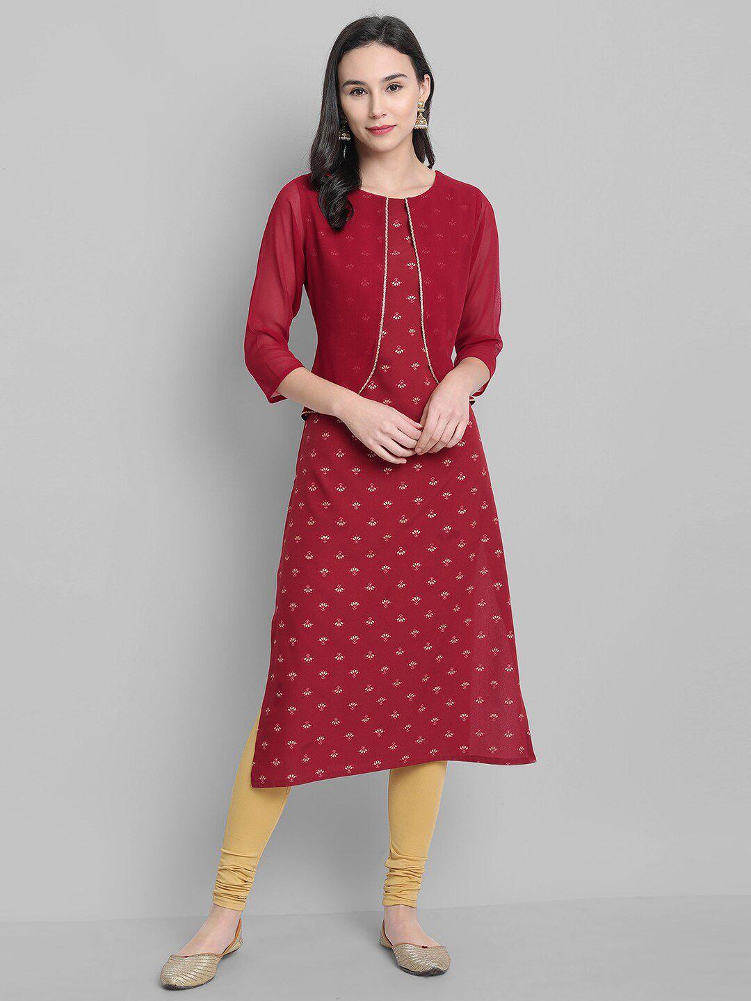 janasya floral printed straight kurta