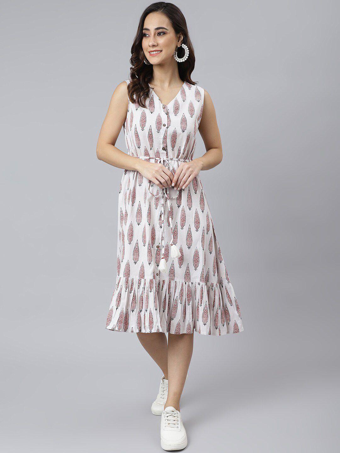 janasya white midi dress