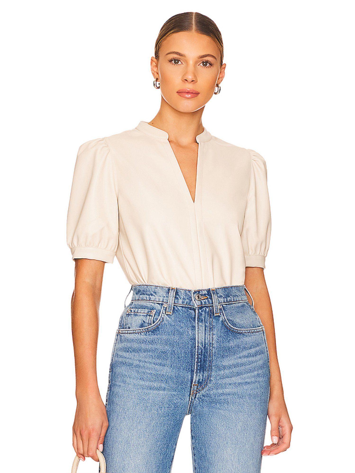 jane faux leather top