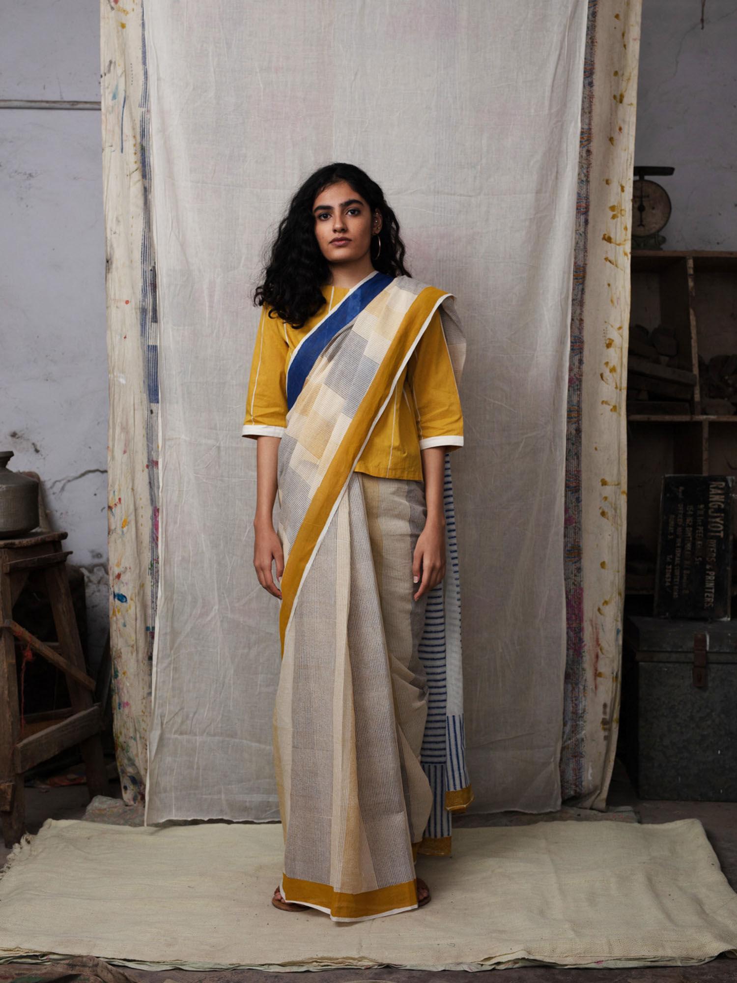 jannat multi color printed saree without blouse