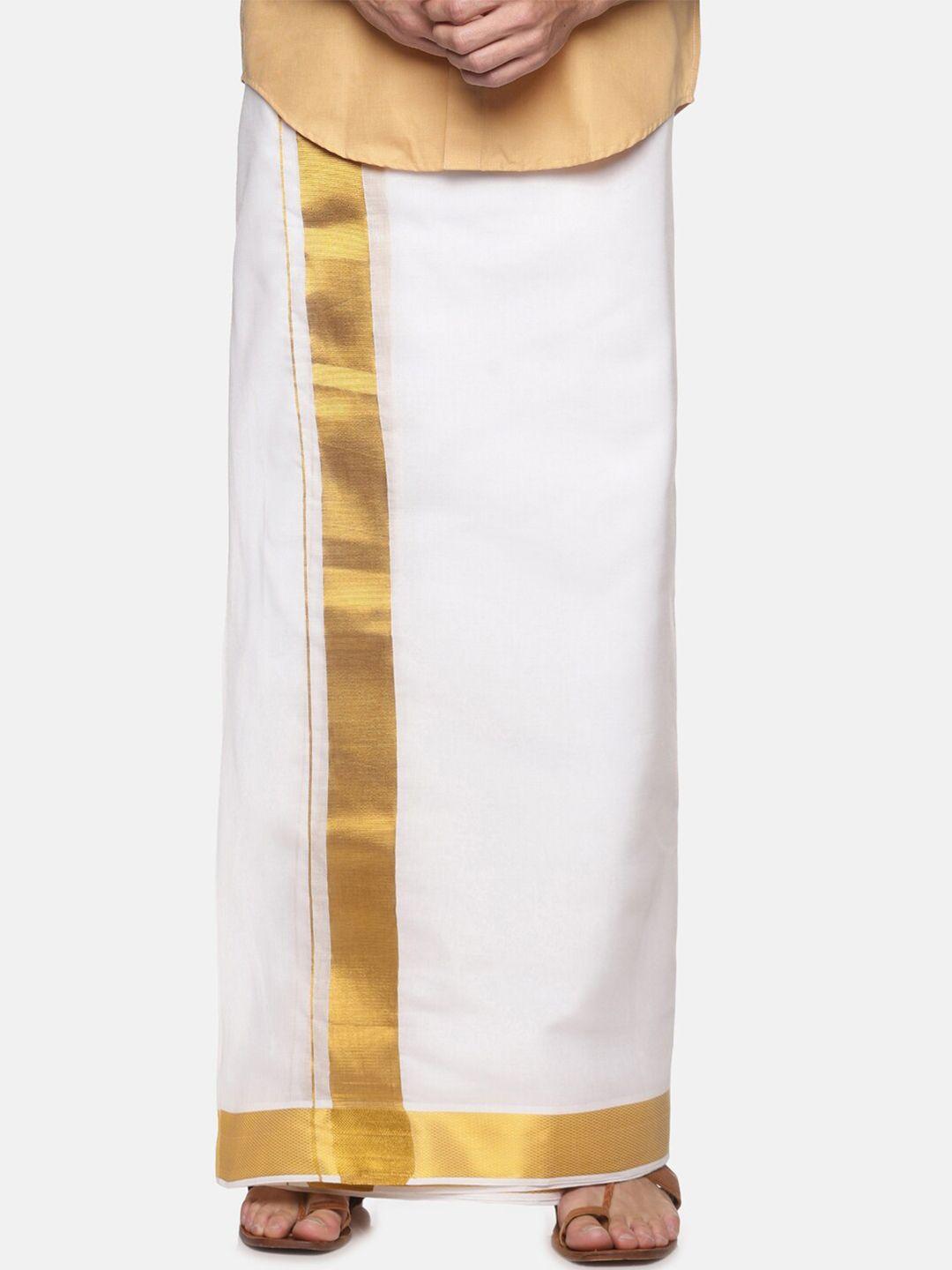 jansons men cotton dhoti with zari border