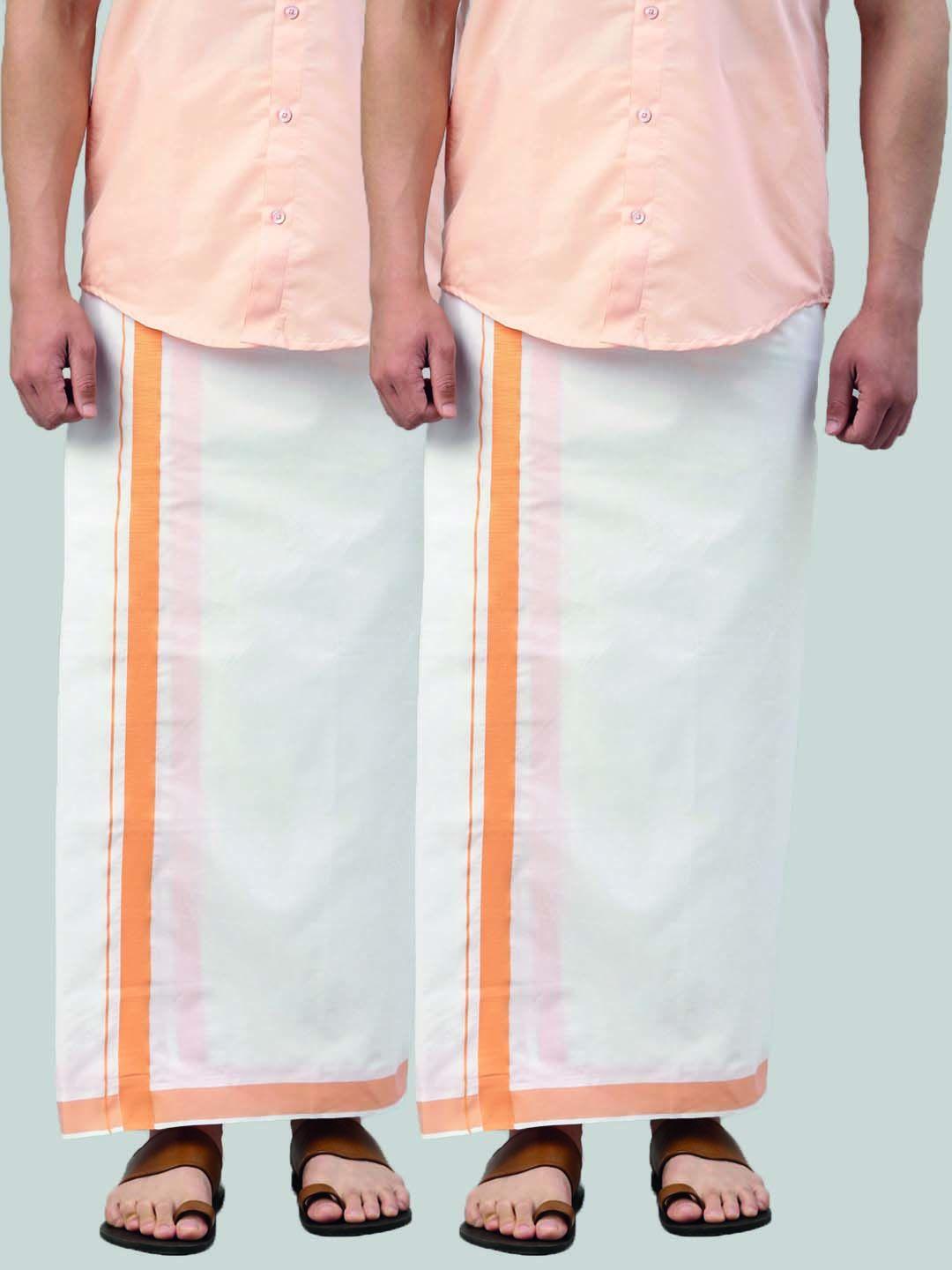 jansons men pack of 2 cotton dhotis