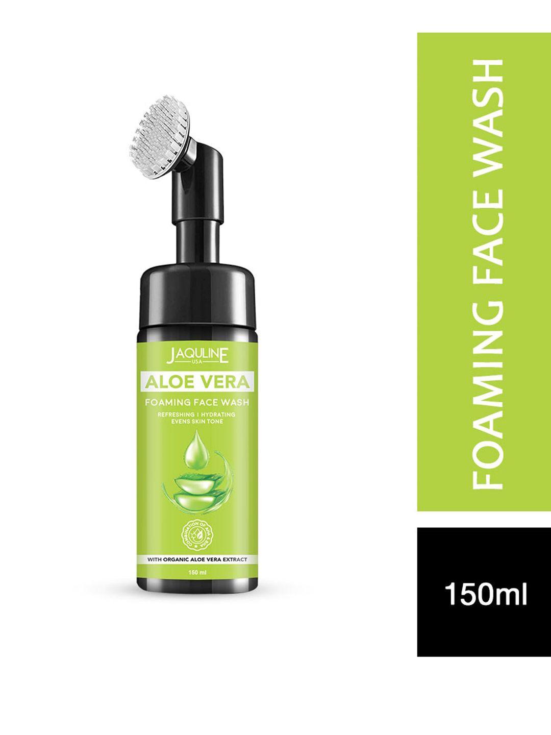 jaquline usa aloe vera foaming sulfate-free face wash with aha & bha - 150 ml