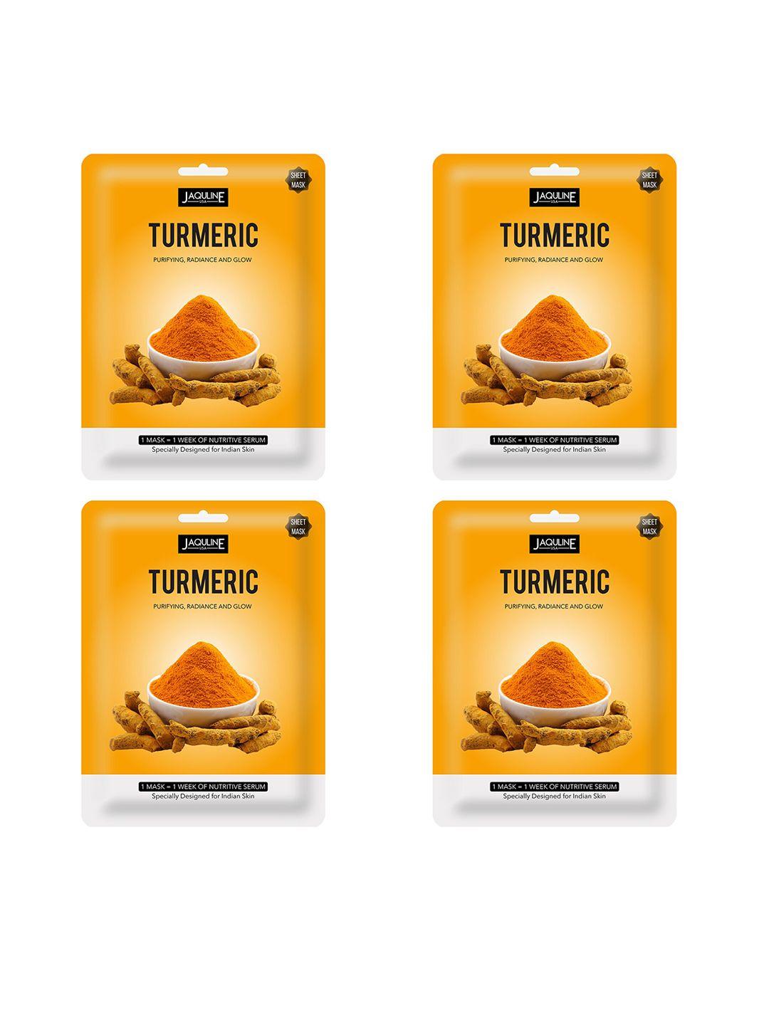 jaquline usa pack of 4 turmeric sheet mask