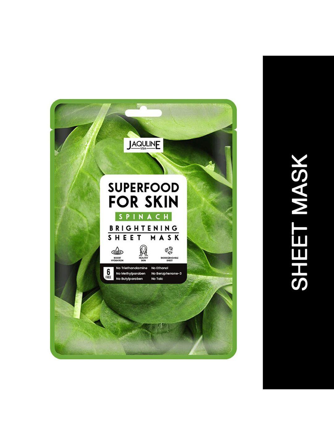 jaquline usa superfood spinach brightening sheet mask - 25 ml