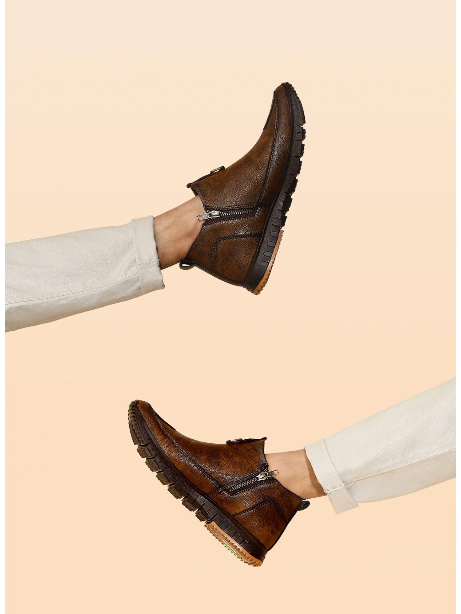 jaripeo hulbart premium vegan synthetic brown casual shoes for men