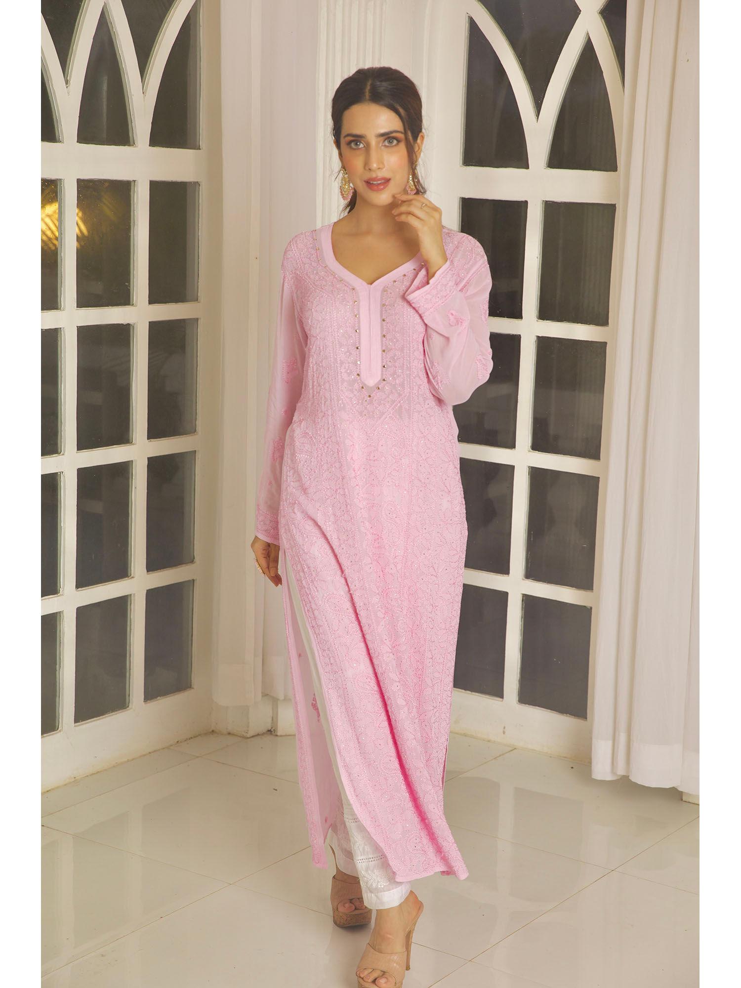 jasmine chikankari & mukaish kurta