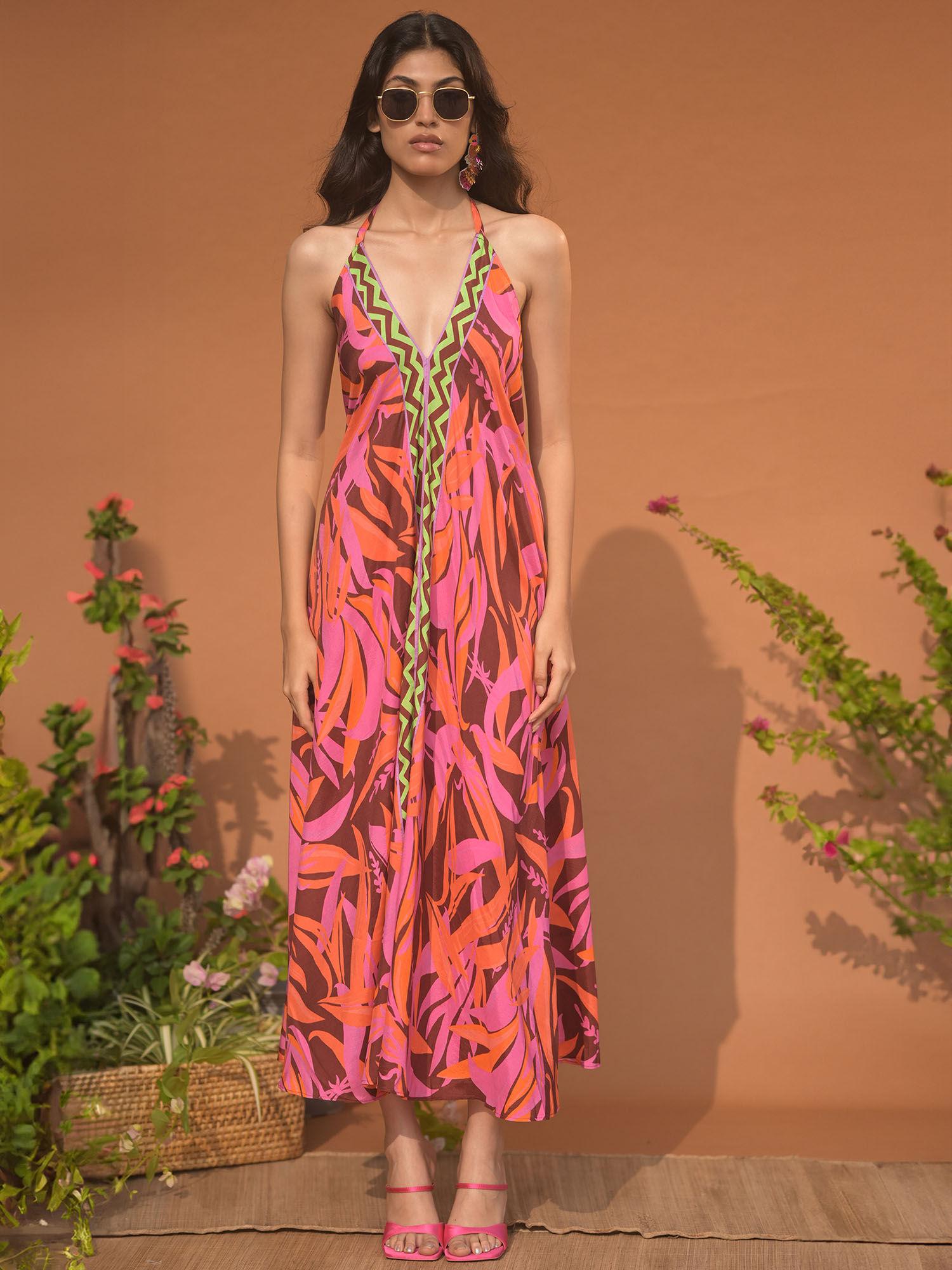 jasmine mul multi-color printed maxi dress