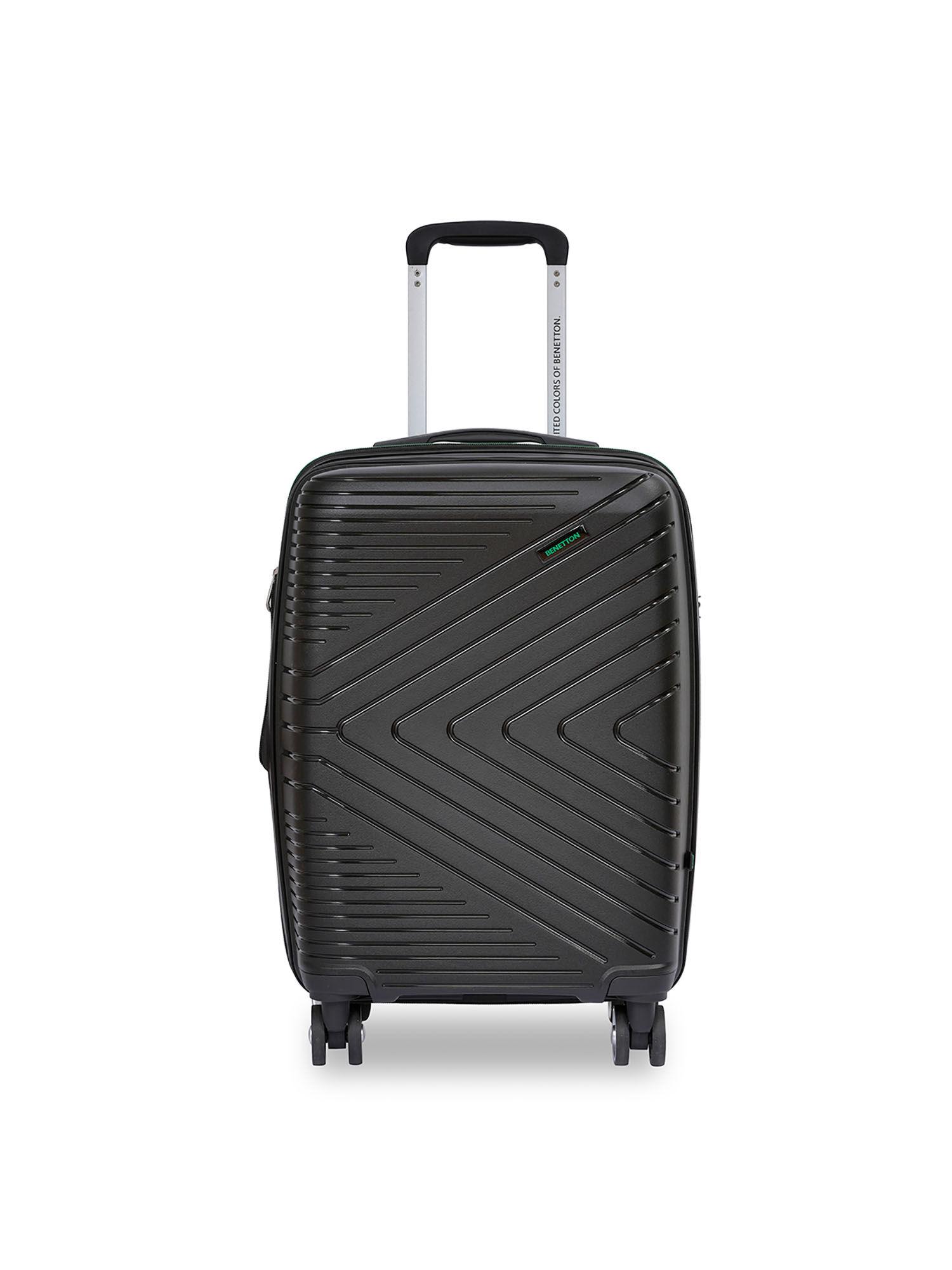 jasper unisex hard luggage - black, 56cm cabin trolley bag
