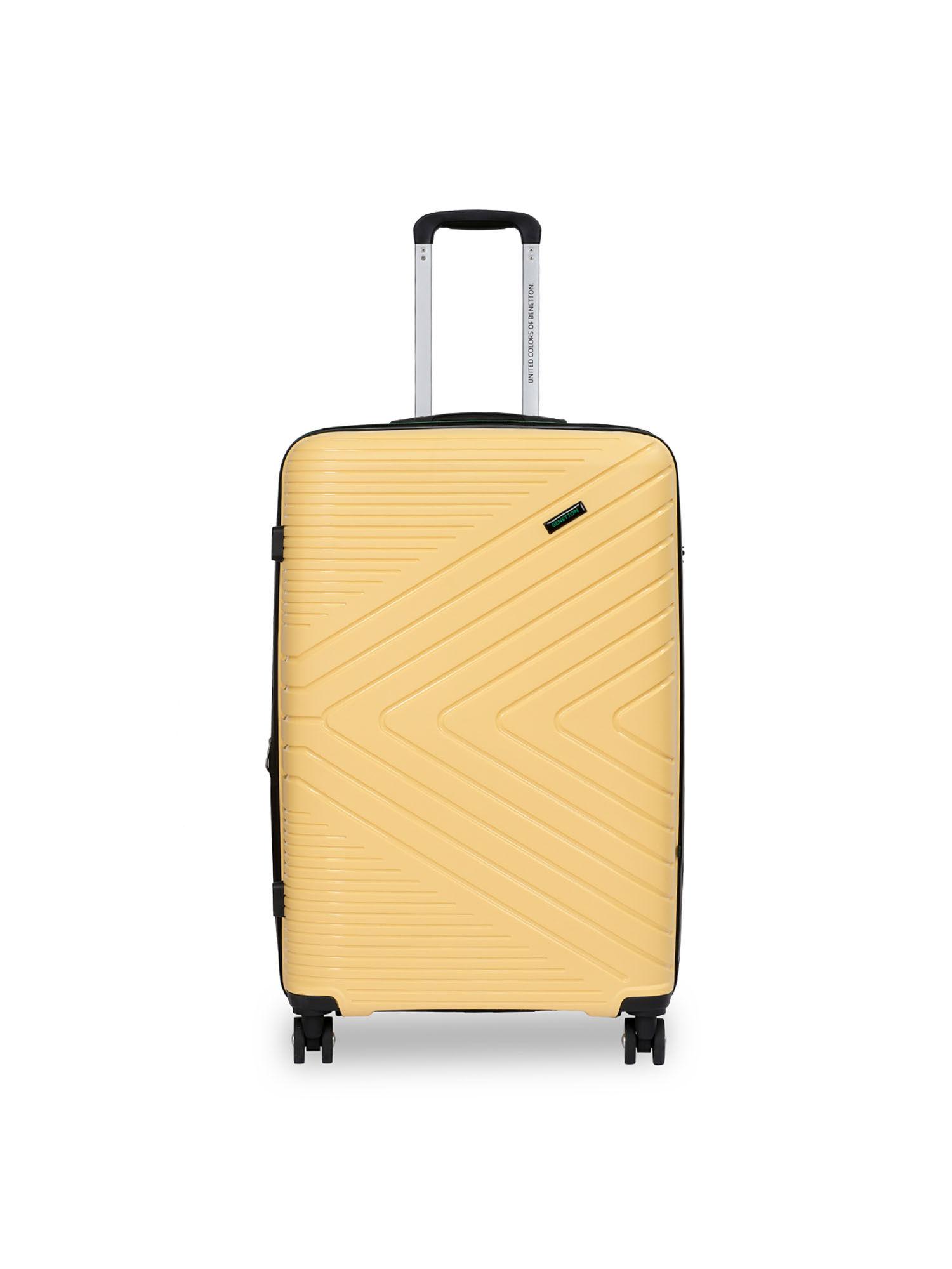 jasper unisex hard luggage - pastel yellow, 56cm cabin trolley bag