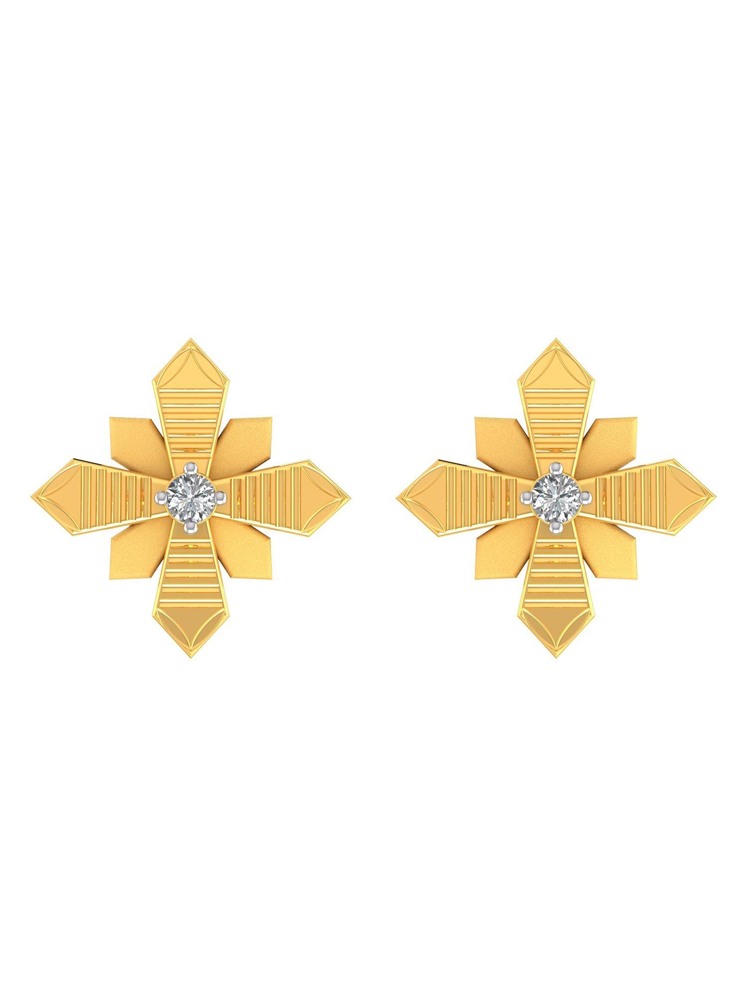 jasvi stud gold earrings with gold screw