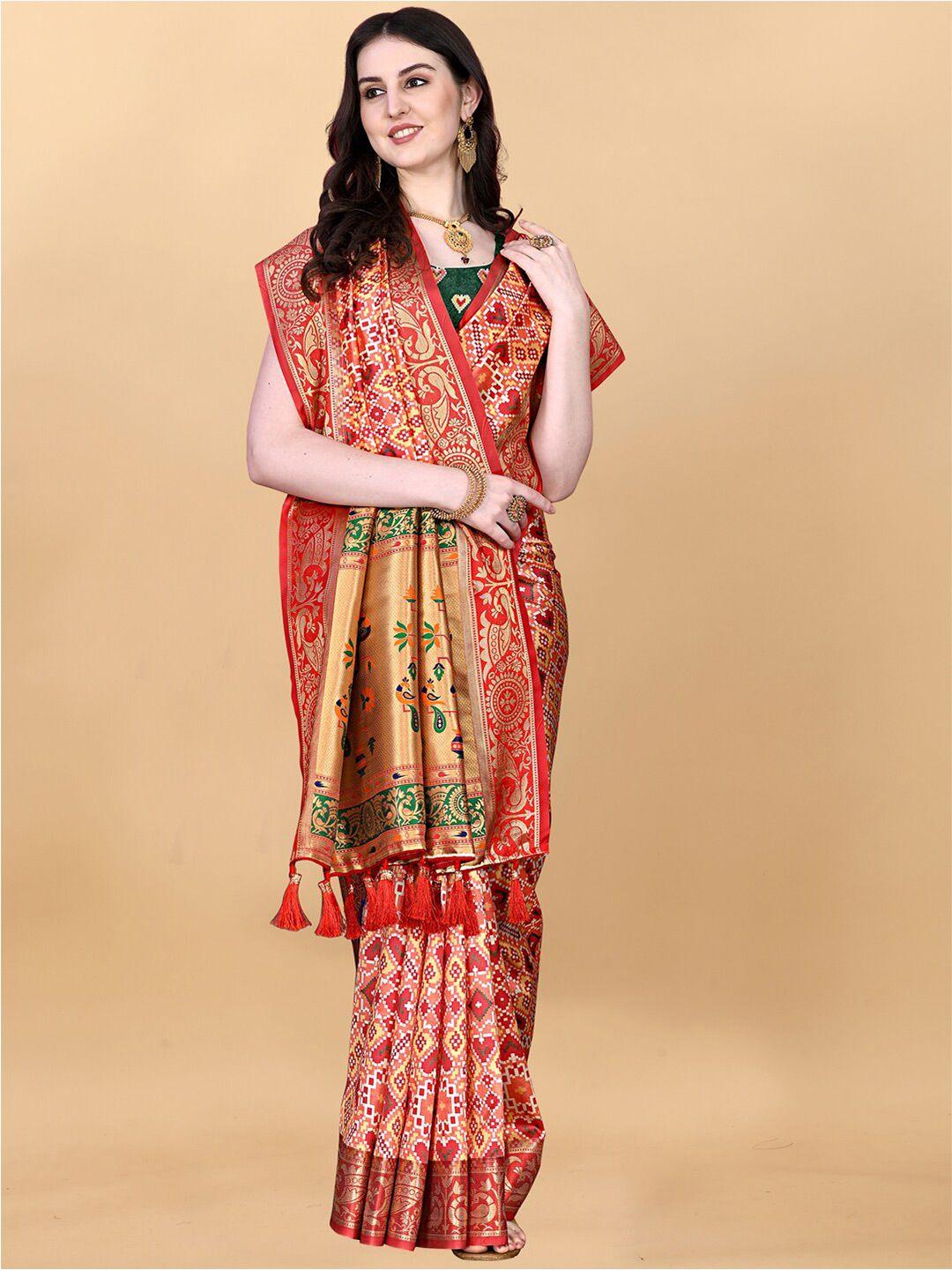 jatriqq ethnic motifs woven design zari art silk paithani saree