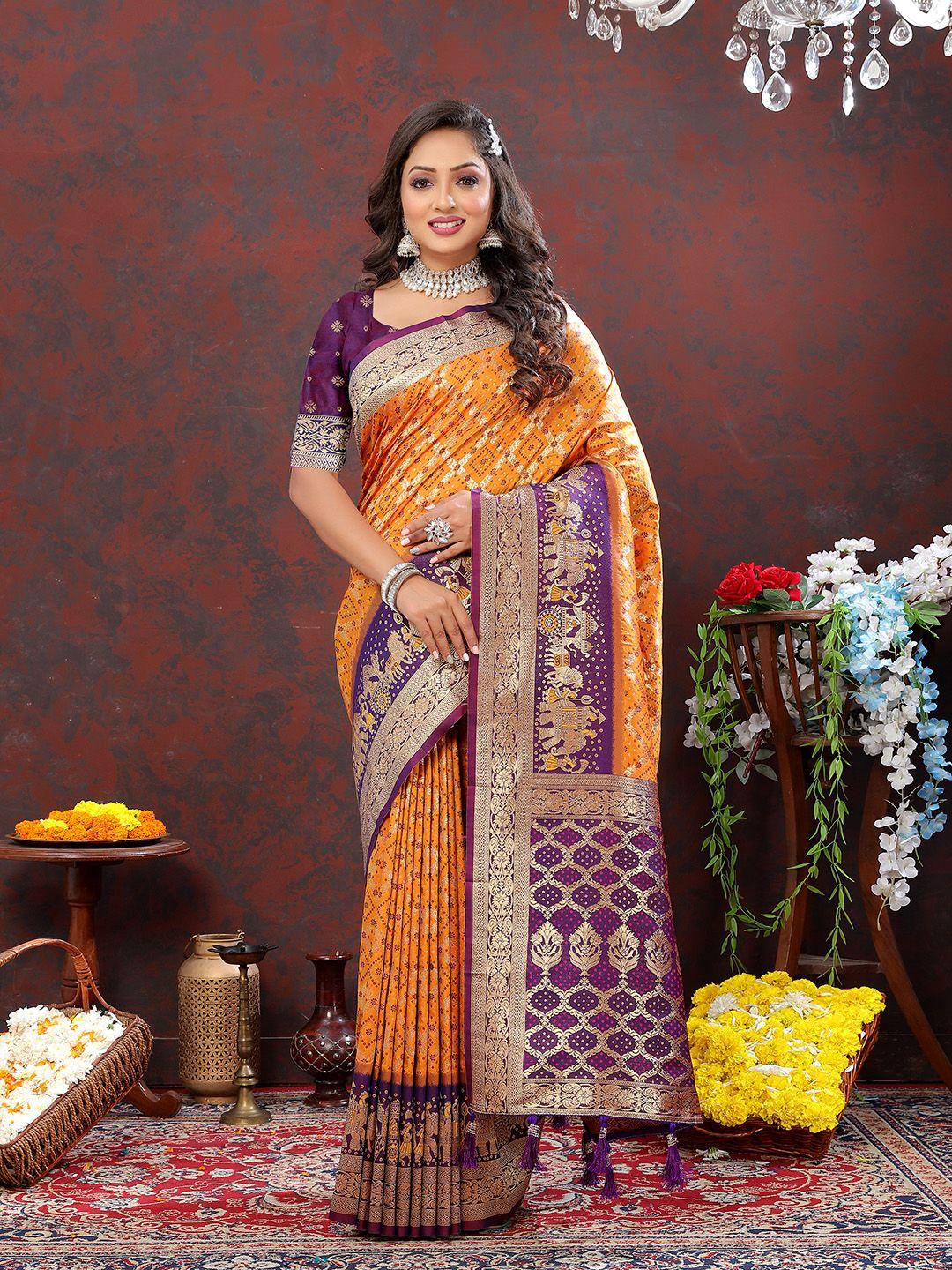 jatriqq ethnic motifs woven design zari art silk patola saree