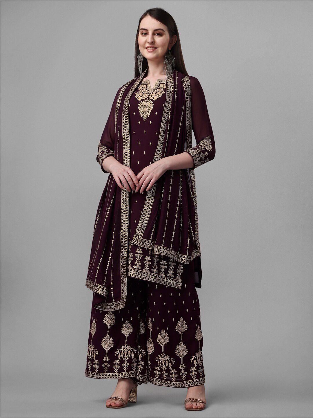 jatriqq floral embroidered silk georgette unstitched dress material