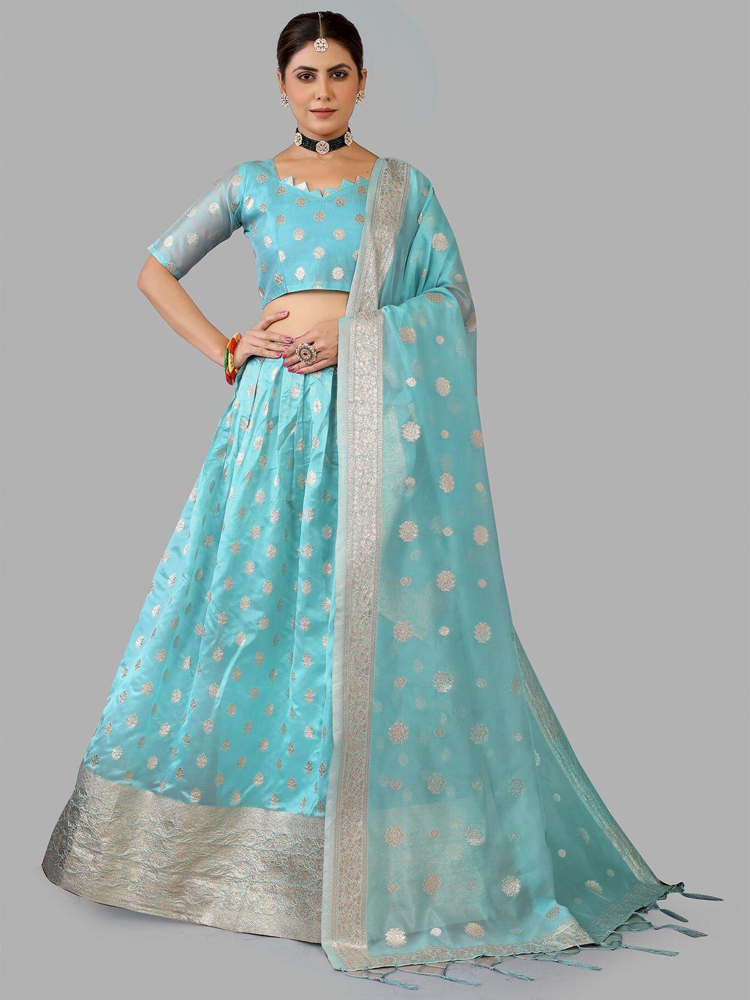 jatriqq woven design semi-stitched lehenga & unstitched blouse with dupatta