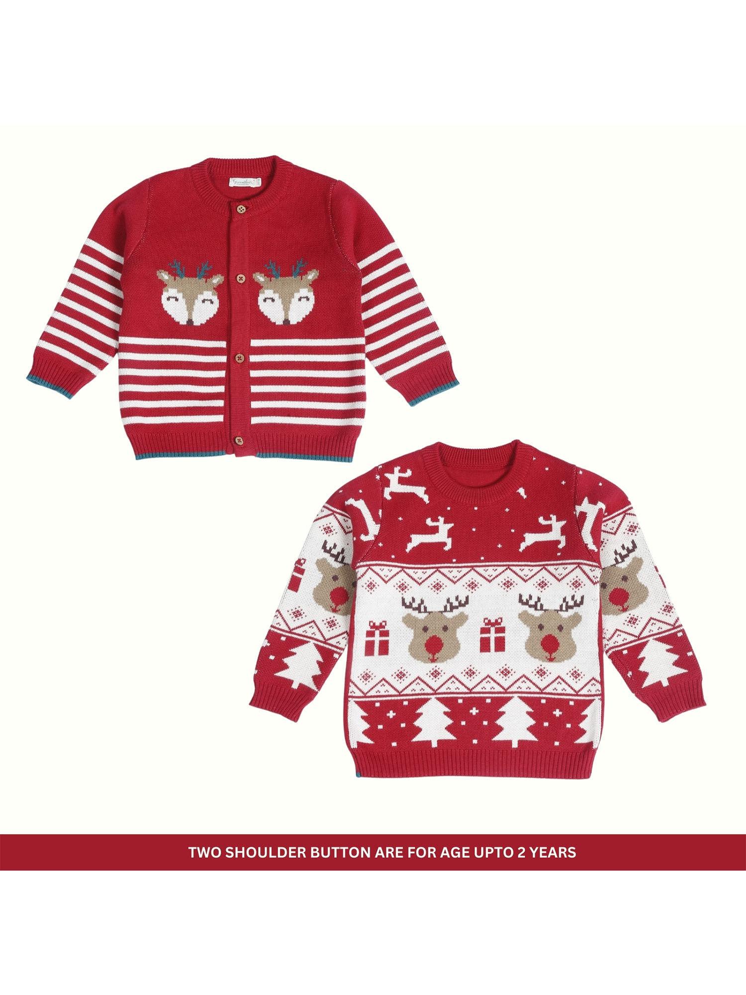 jaunty reindeer joyful reindeer 2 sweaters (set of 2)