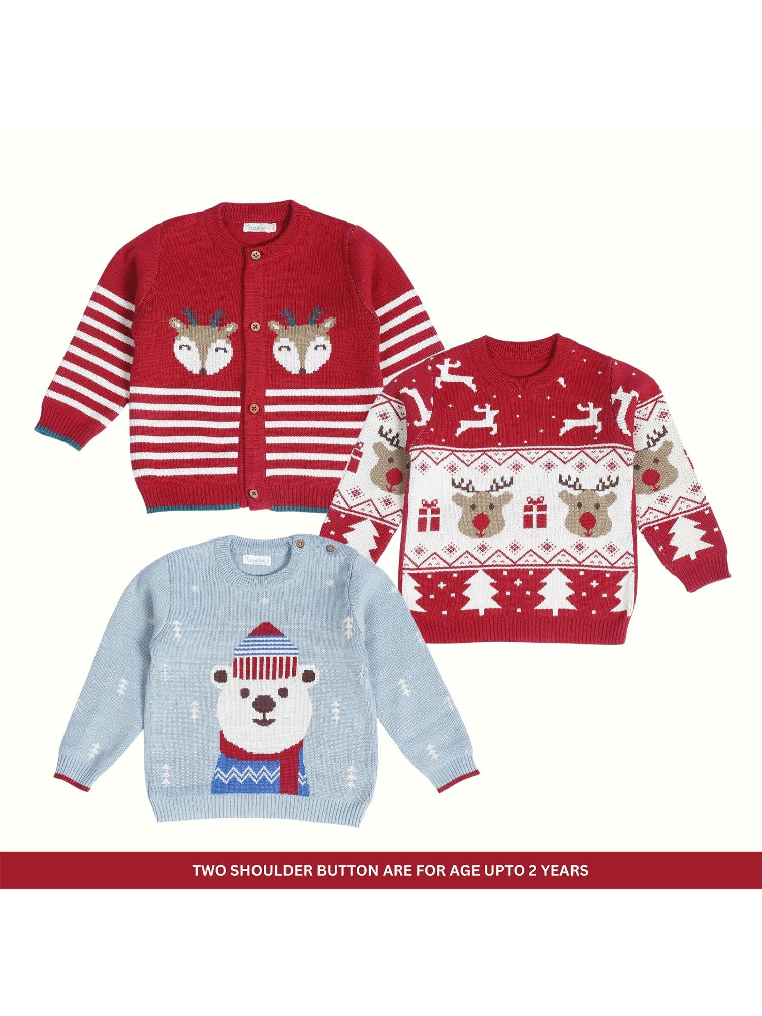 jaunty reindeer joyful reindeer hearth warming bear 3 sweaters (set of 2)