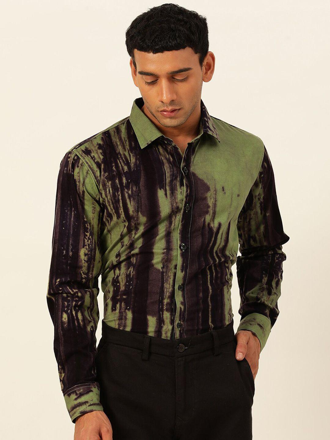 javinishka classic slim fit abstract printed pure cotton formal shirt