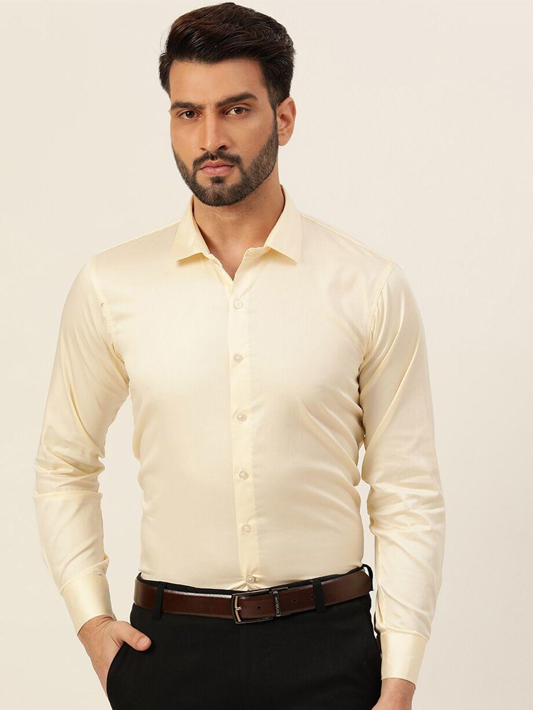 javinishka india slim spread collar pure cotton slim fit formal shirt