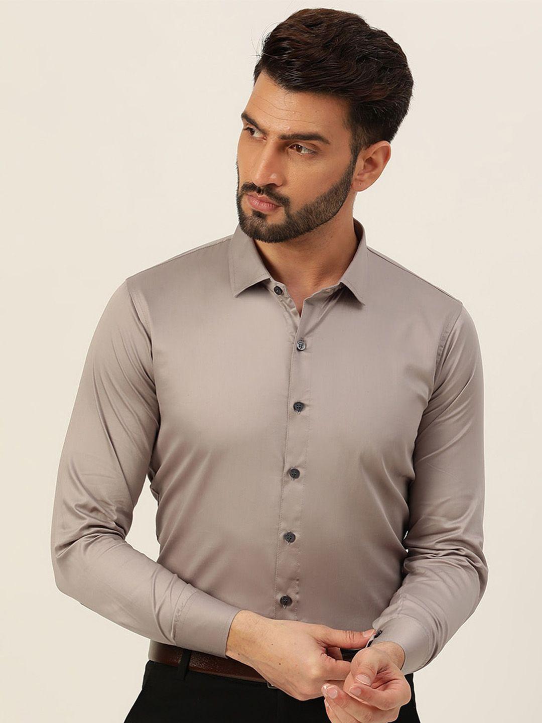 javinishka classic slim fit opaque cotton formal shirt