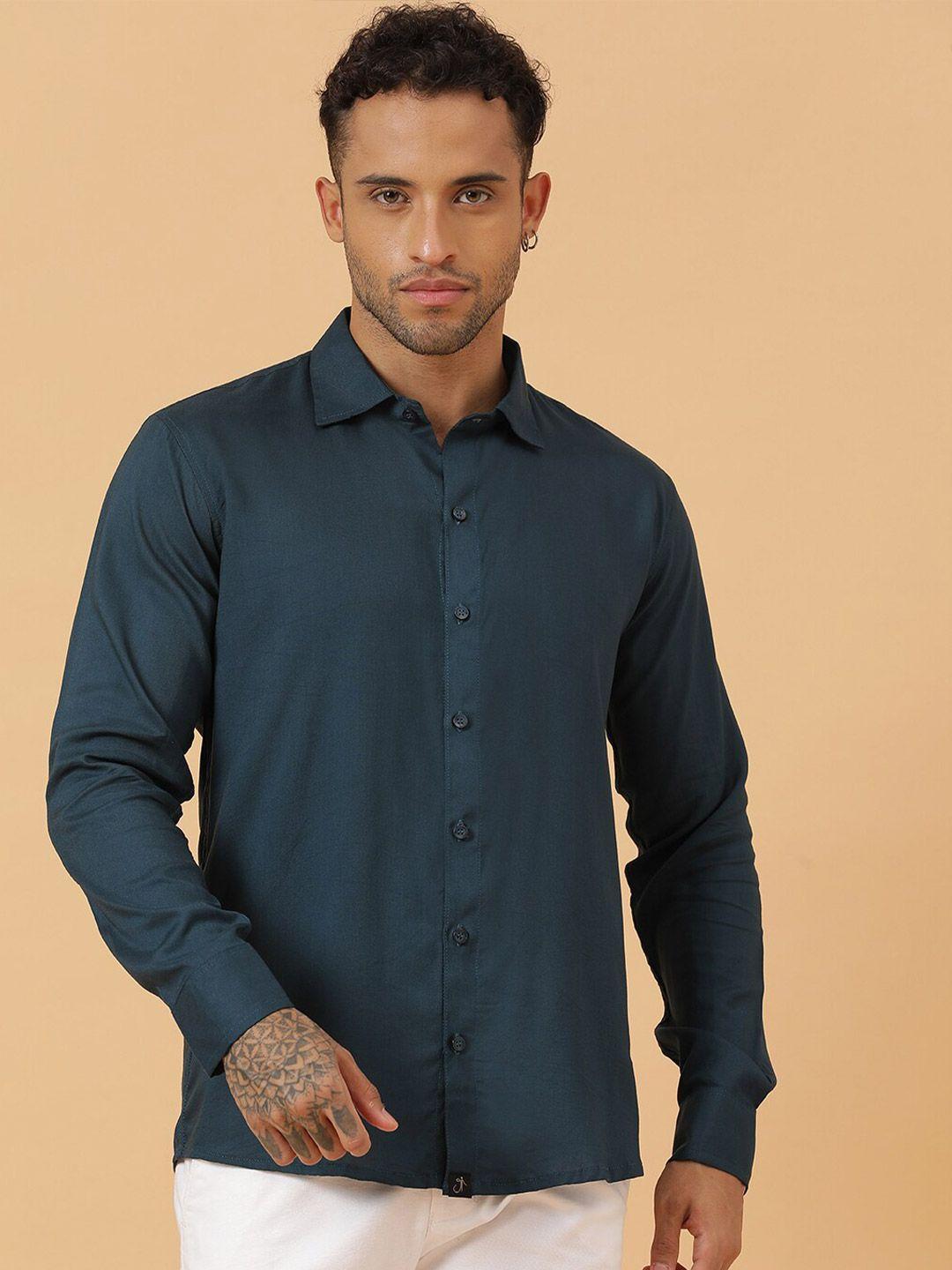 javinishka classic slim fit spread collar casual shirt