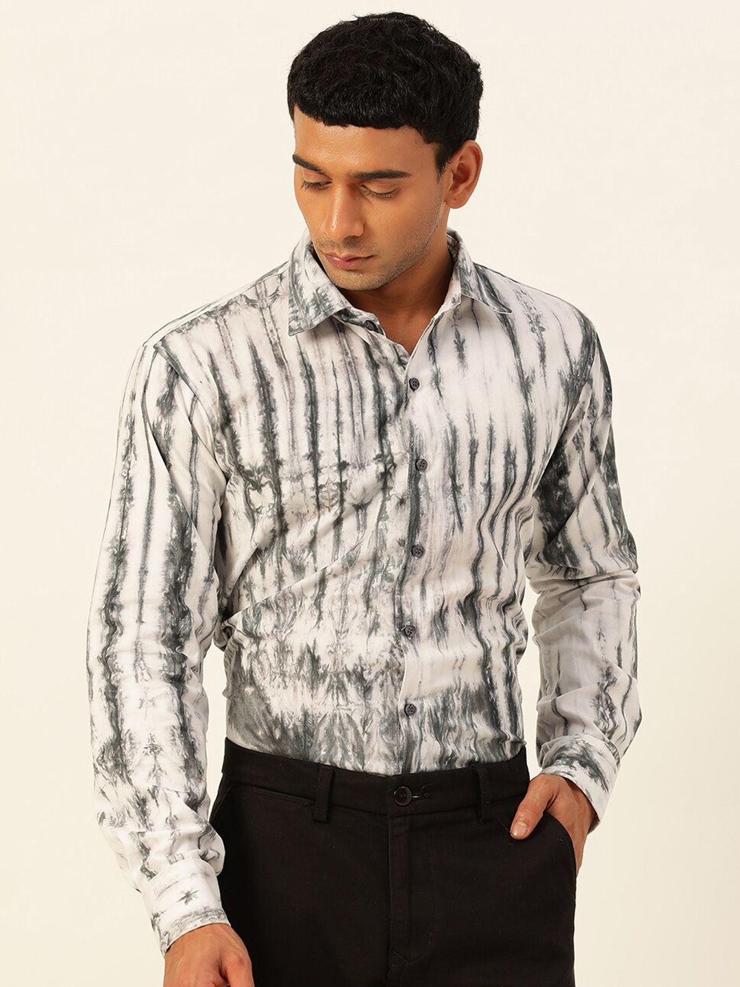 javinishka classic slim fit tie & dyed pure cotton casual shirt