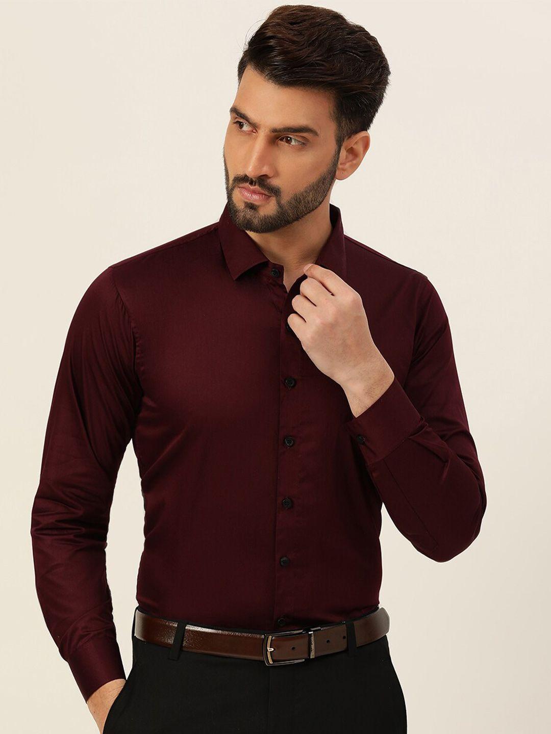 javinishka india slim spread collar pure cotton slim fit formal shirt