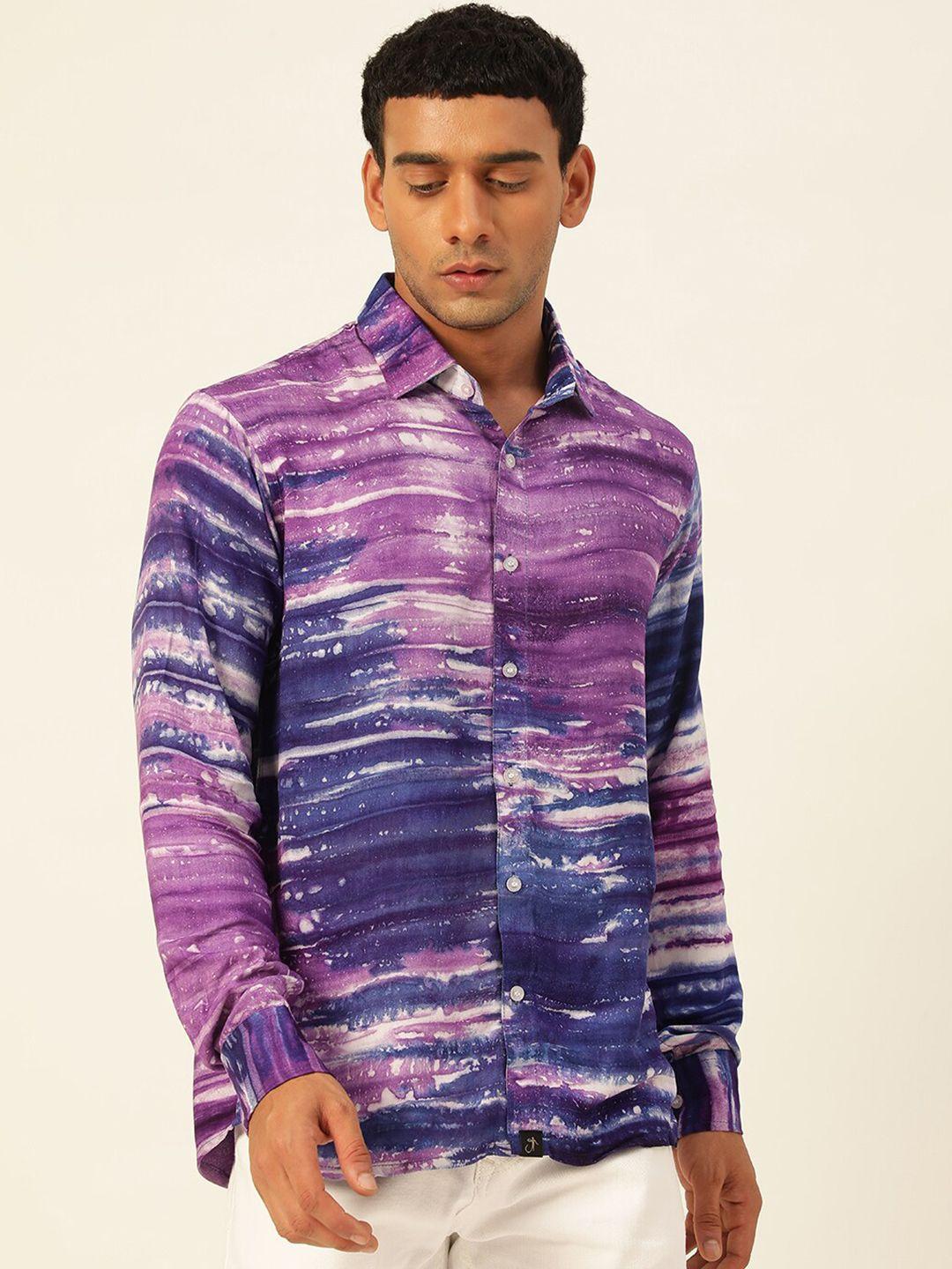 javinishka relaxed slim fit abstract printed casual shirt