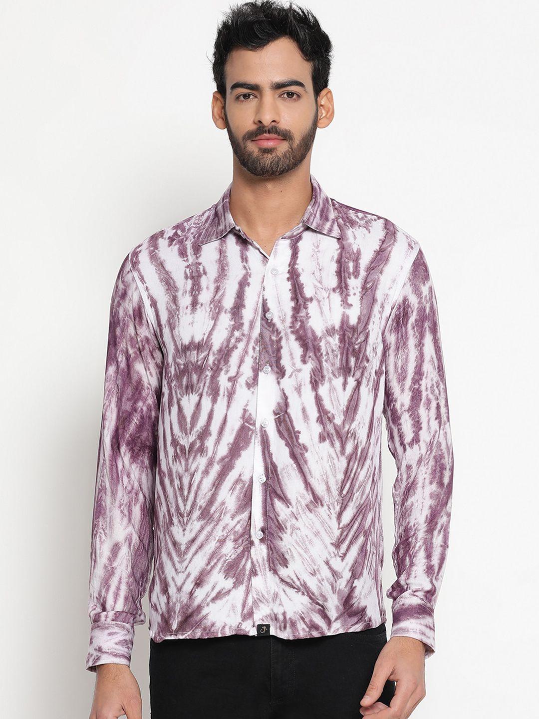 javinishka tie & dye printed relaxed regular fit opaque casual shirt