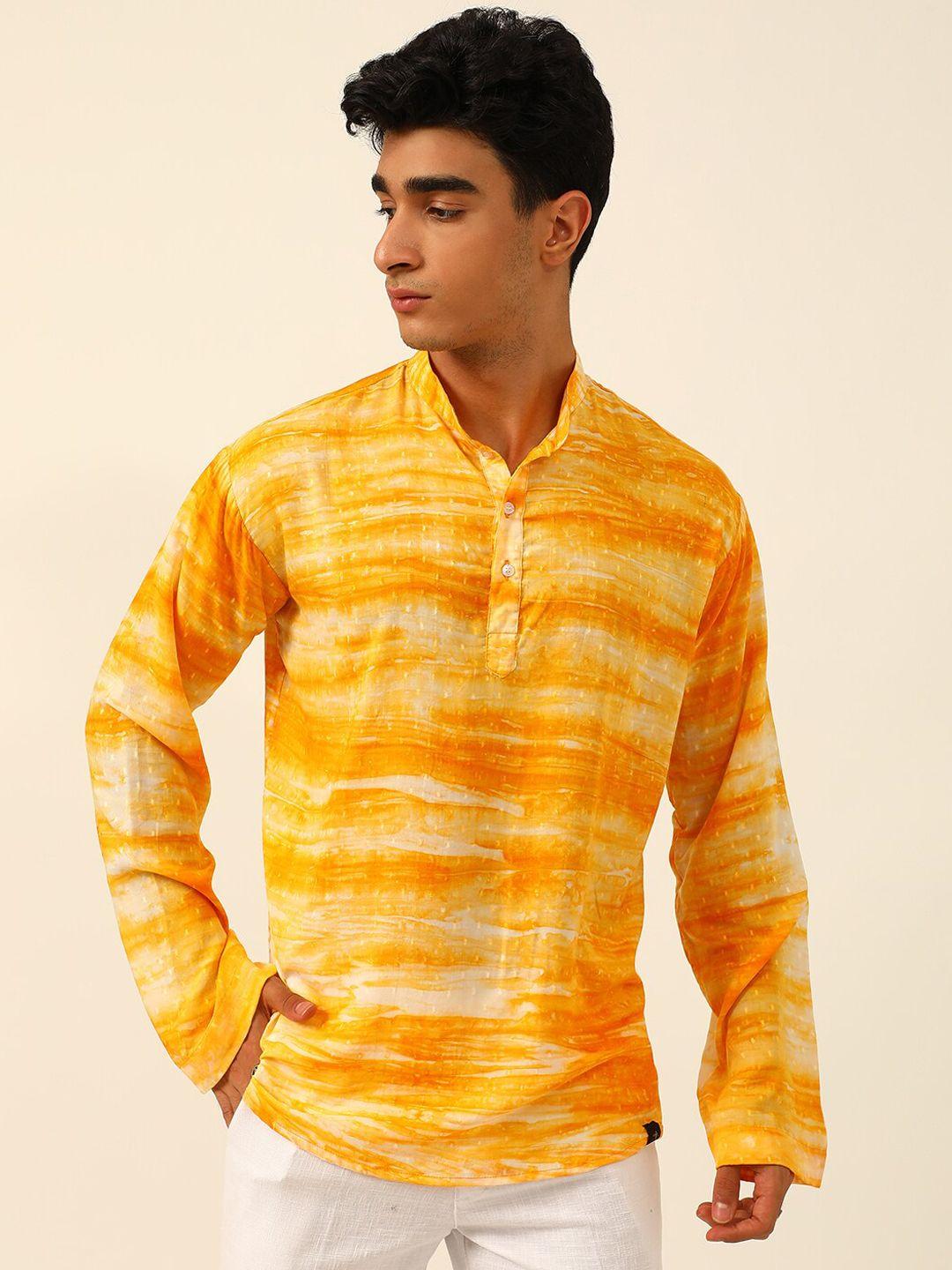 javinishka tie and dyed mandarin collar kurta