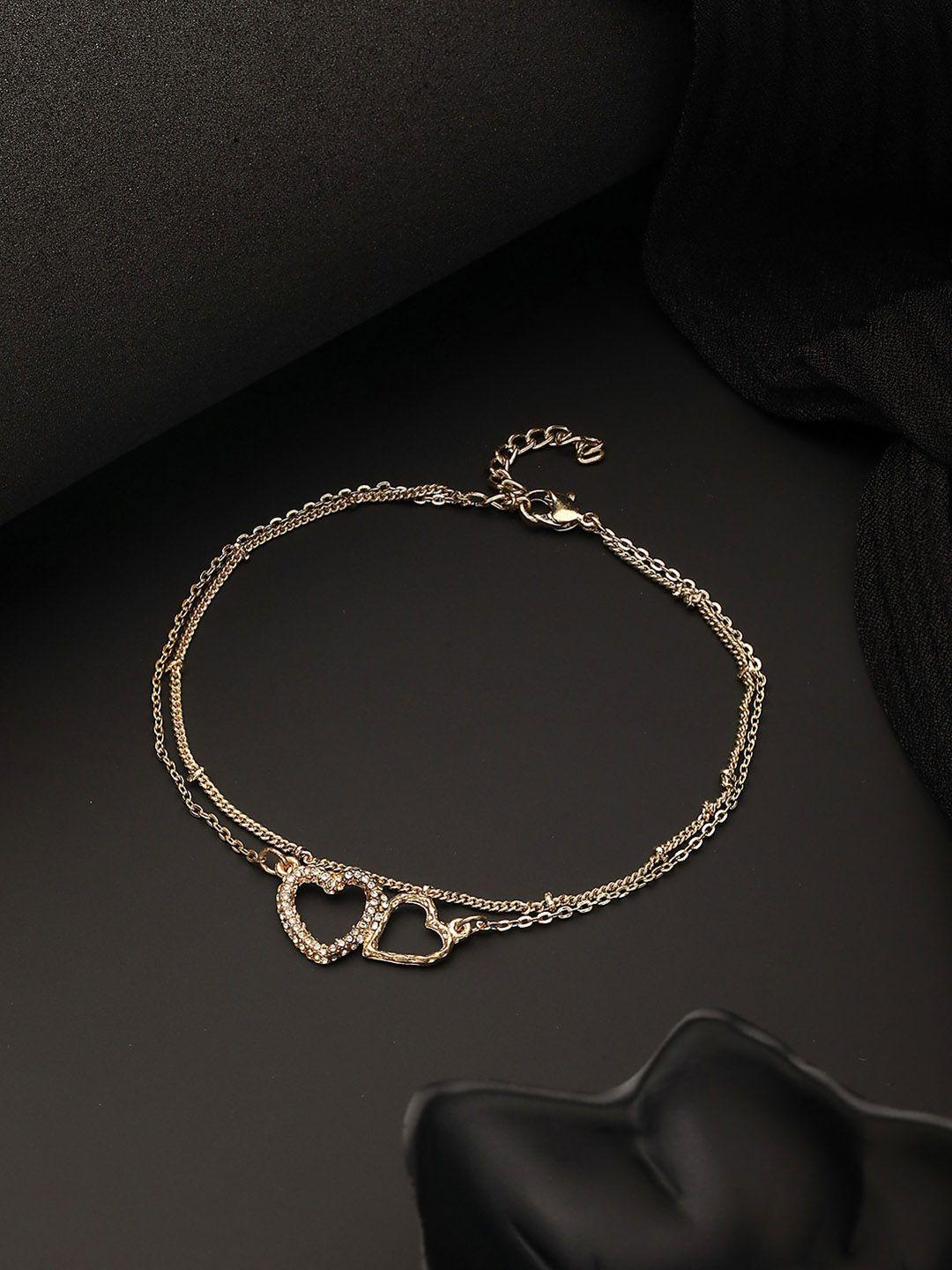 jazz and sizzle gold-plated cz-studded anklet
