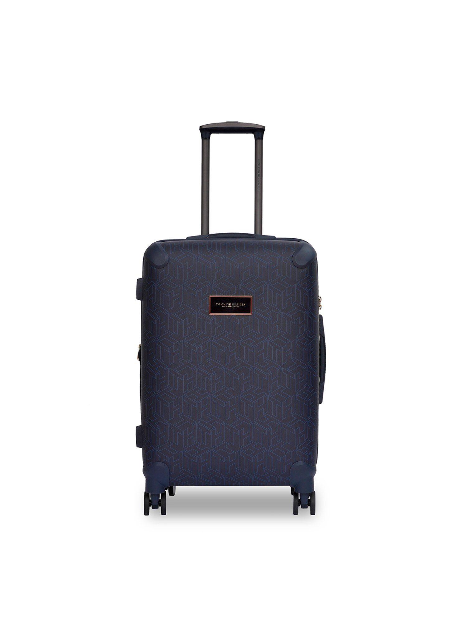 jazz unisex hard luggage - navy blue trolley bag