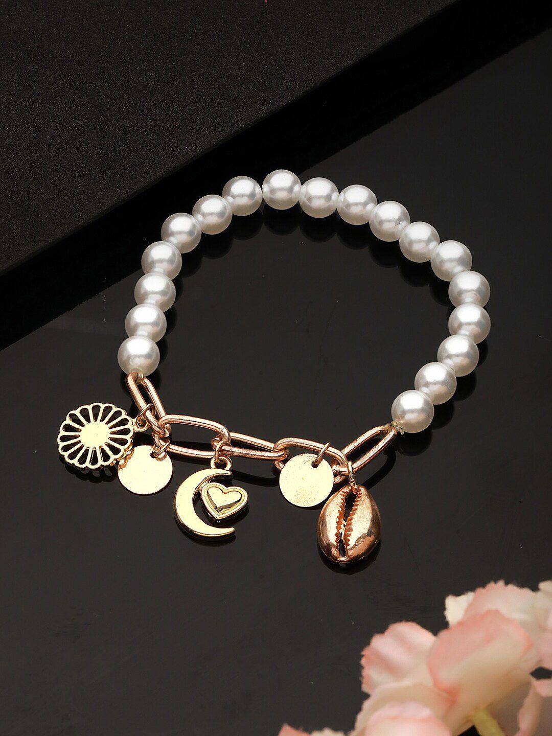 jazz and sizzle gold-plated beaded charm bracelet