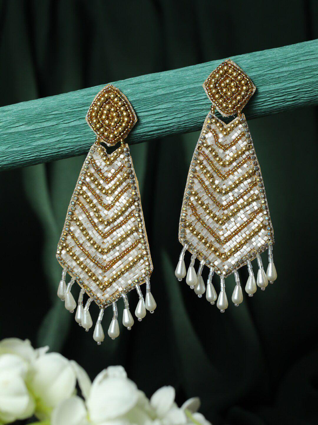 jazz and sizzle gold-toned classic drop earrings