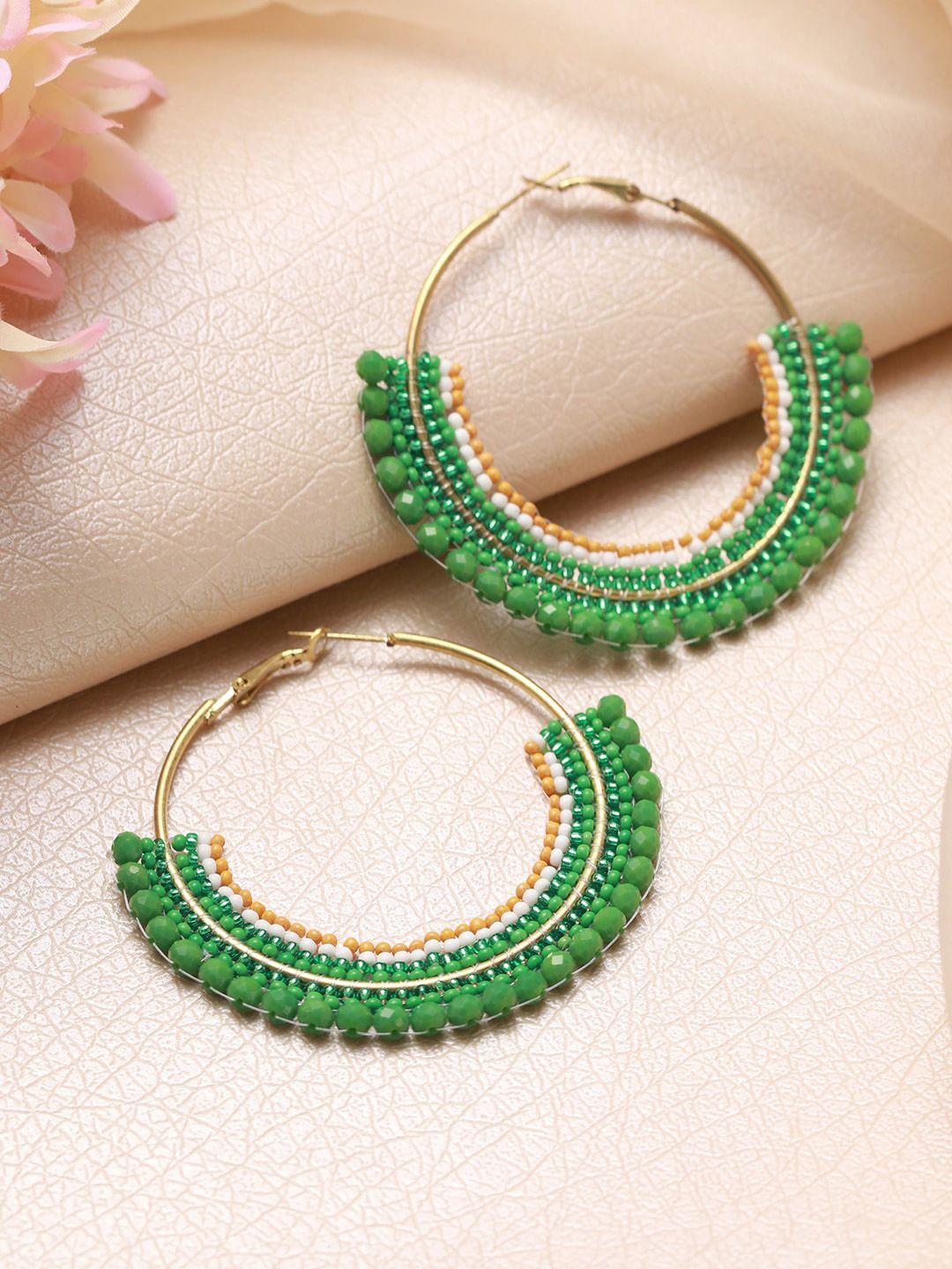 jazz and sizzle green circular hoop earrings