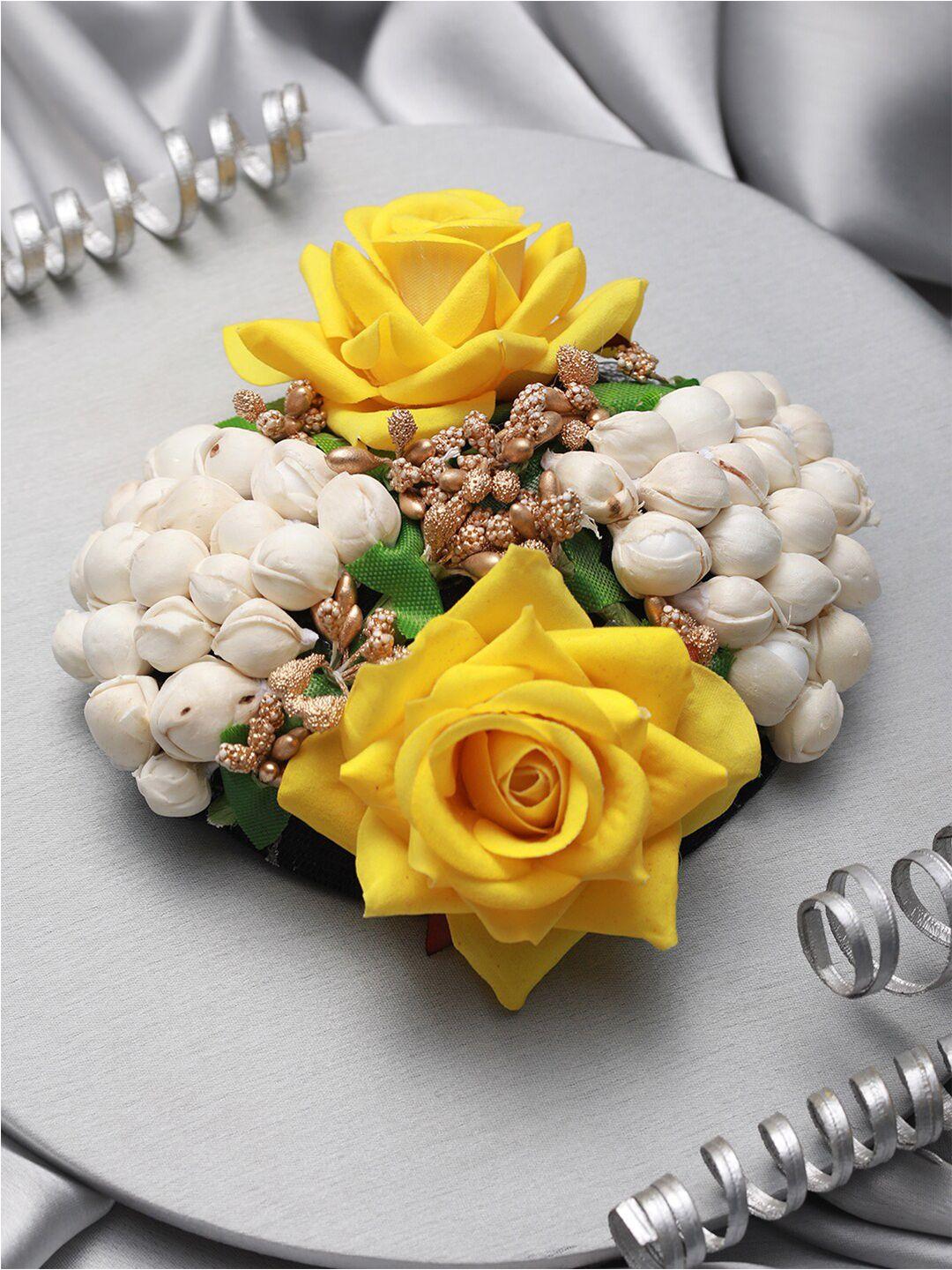 jazz and sizzle women artificial flower embellished hair bun