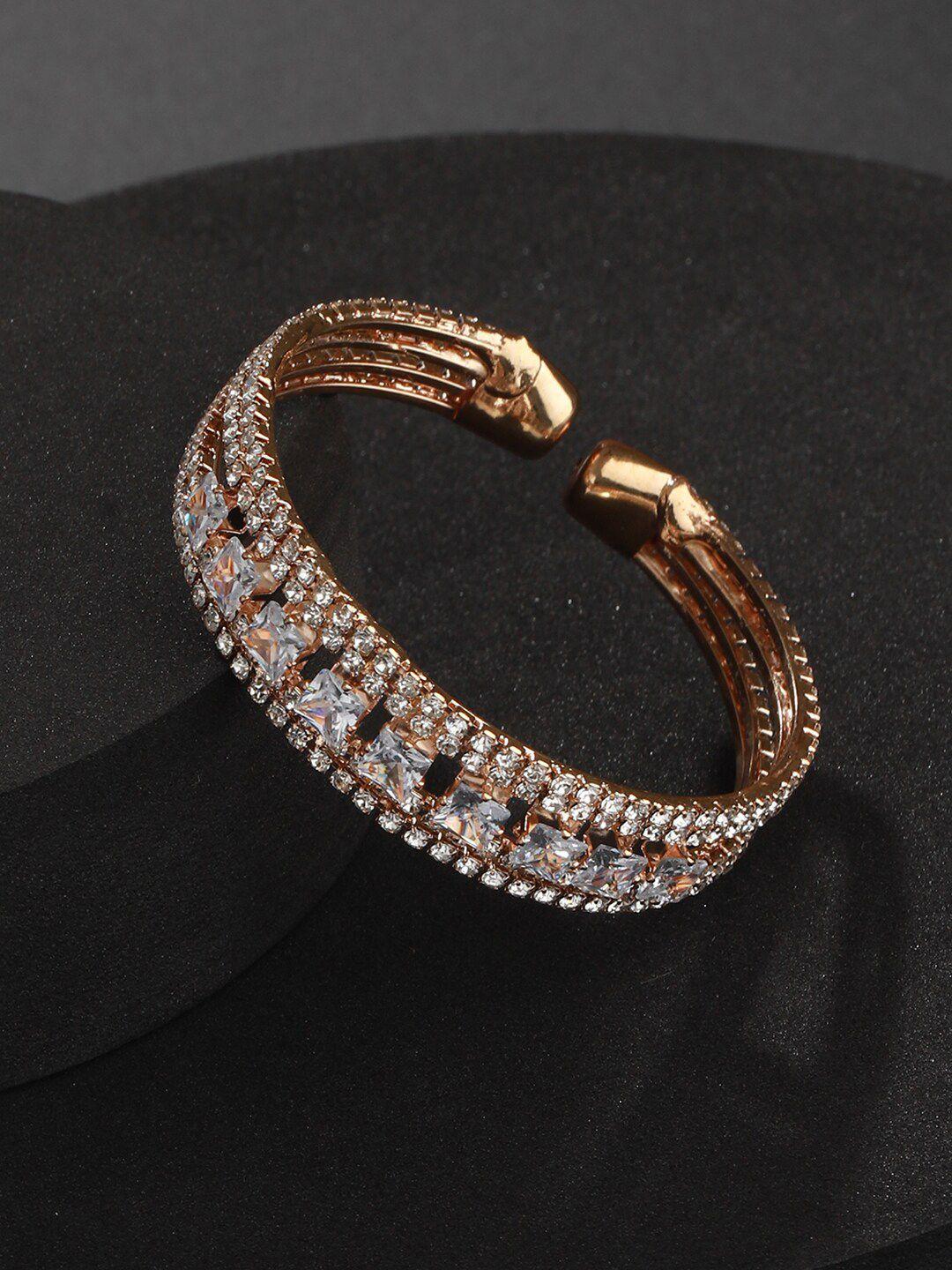 jazz and sizzle women rose gold-plated kada bracelet