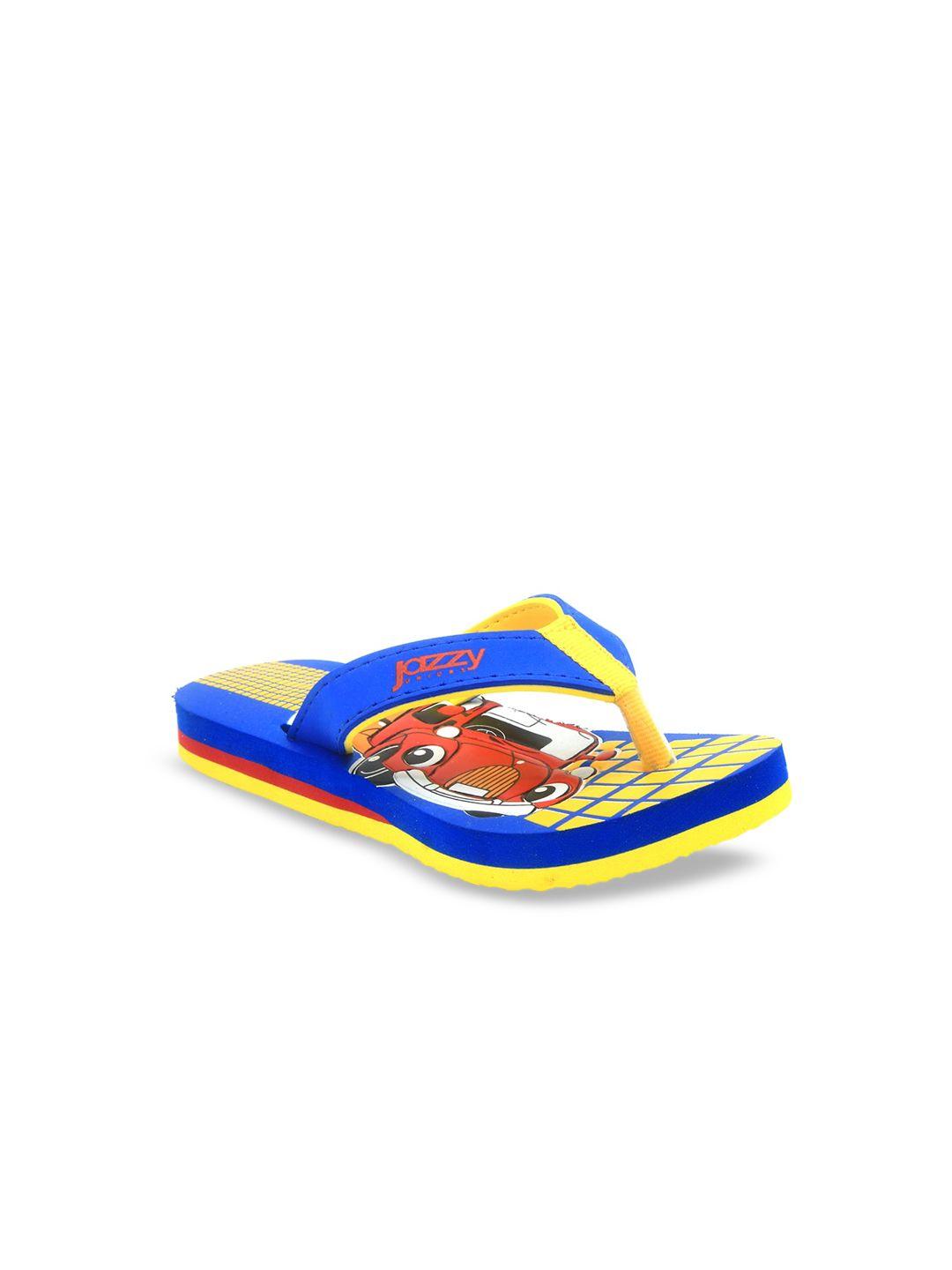 jazzy juniors boys blue printed slip-on